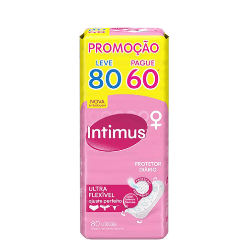 Protetor Diário Intimus Ultra Flexível Leve 80 Pague 60 Unidades