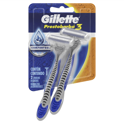 Aparelho de Barbear Gillette Prestobarba3 Masculino com 2 Unidades
