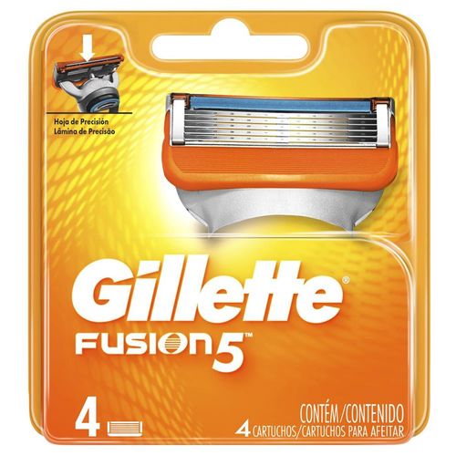 Carga para Aparelho de Barbear Gillette Fusion5 com 4 Unidades