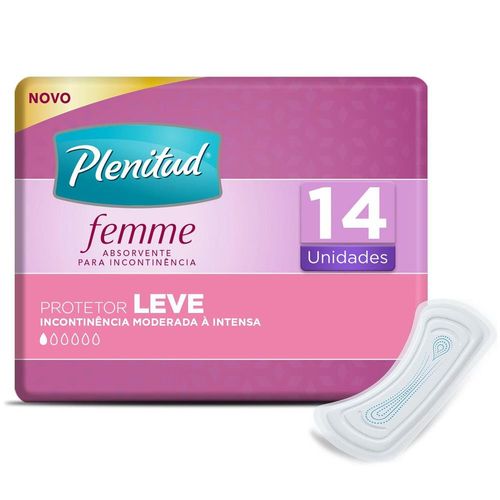 Protetor para Incontinência Plenitud Femme Leve Sem Abas com 14 Unidades