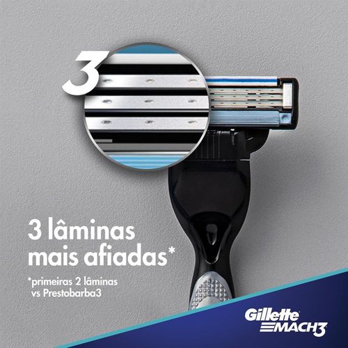 Kit Carga para Aparelho de Barbear Gillette Mach3 Regular Leve 8 Pague 6 Unidades