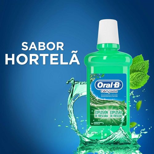 Antisséptico Bucal Oral-B Complete Hortelã Leve 500ml Pague 300ml