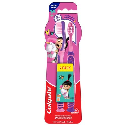 Kit Escova Dental Infantil Colgate Smiles Agnes e Fluffy +6 Anos com 2 Unidades