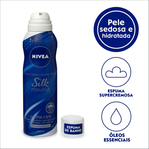 Espuma para Banho Nivea Silk Mousse Creme Care 200ml