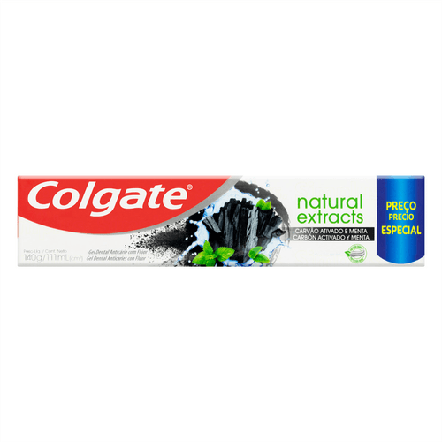 Gel Dental Colgate Natural Extracts Carvão Ativado e Menta 90g