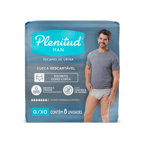 Cueca Descatável Intimus Plenitud Man G/XG com 8 Unidades