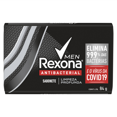 Sabonete Rexona Men Antibacterial Limpeza Profunda Elimina 99%9 das Bactérias 84g