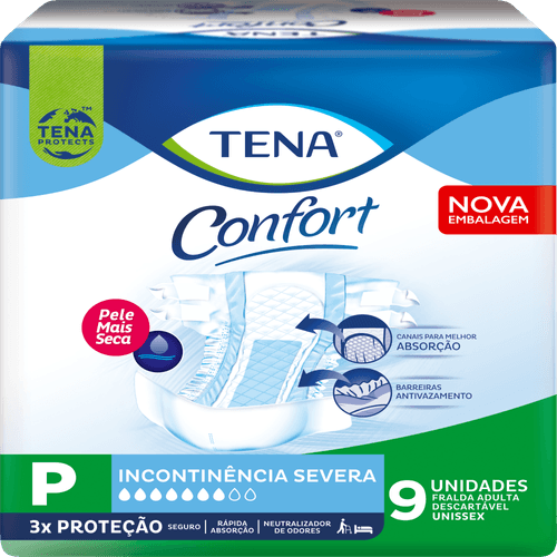 Fralda Geriátrica Tena Confort P com 9 Unidades
