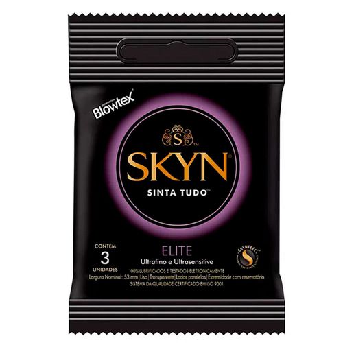 Preservativo Blowtex Skyn Sinta Tudo Elite com 3 Unidades