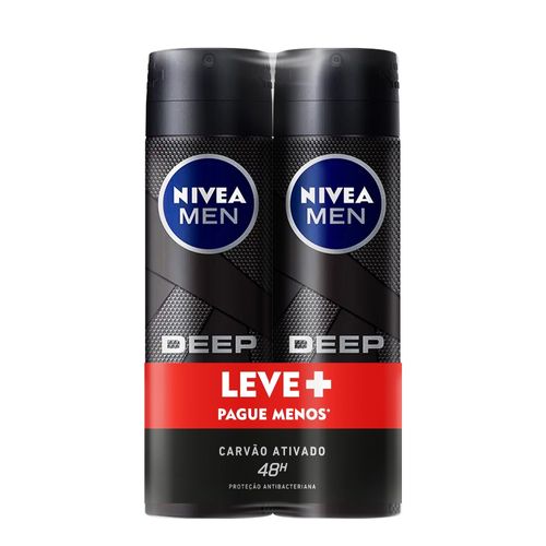 Kit Desodorante Aerosol Nivea Deep Original Protect 150ml com 2 Unidades Leve Mais Pague Menos