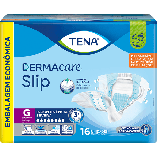 Fralda Tena Dermacare Slip G com 16 unidades