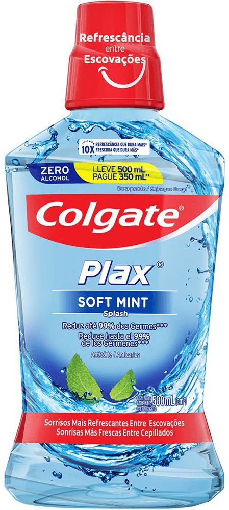 Enxaguante Bucal Colgate Plax Soft Mint 500ml Promo