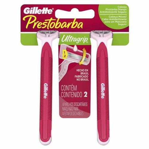 Aparelho de Barbear Gillette Prestobarba Ultragrip Móvel Woman com 2 Unidades