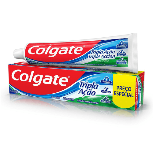 Creme Dental Colgate Tripla Ação Menta Original Leve 180g Pague 140g