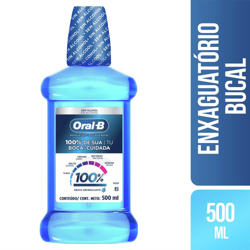 Enxaguante Bucal Oral-B 100% de Sua Boca Cuidada 500ml