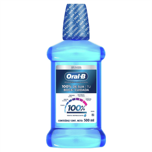 Enxaguante Bucal Oral-B 100% de Sua Boca Cuidada 500ml