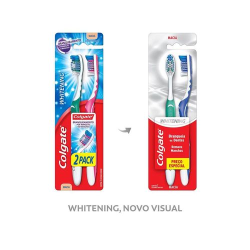 Kit Escova Dental Colgate Whitening Macia Leve 2 Pague 1 Unidade