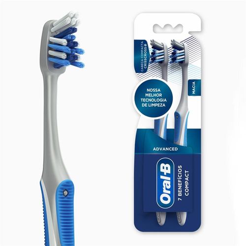 Escova Dental Oral-B 7 Benefícios Compact com 2 unidades