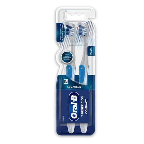 Escova Dental Oral-B 7 Benefícios Compact com 2 unidades