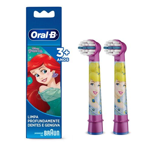 Refil Escova Dental Elétrica Oral-B Princess Kids com 2 Unidades