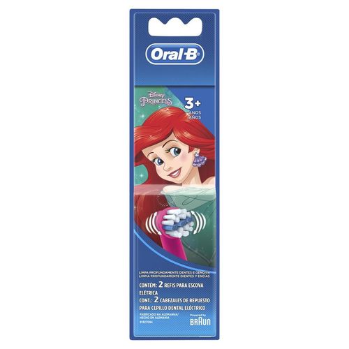 Refil Escova Dental Elétrica Oral-B Princess Kids com 2 Unidades