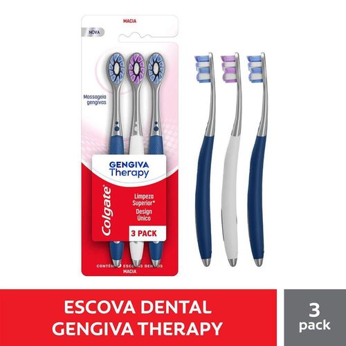 Escova Dental Colgate Gengiva Therapy com 3 Unidades