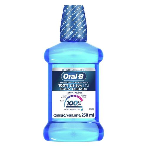 Enxaguante Bucal Oral-B 100% de Sua Boca Cuidada 250ml