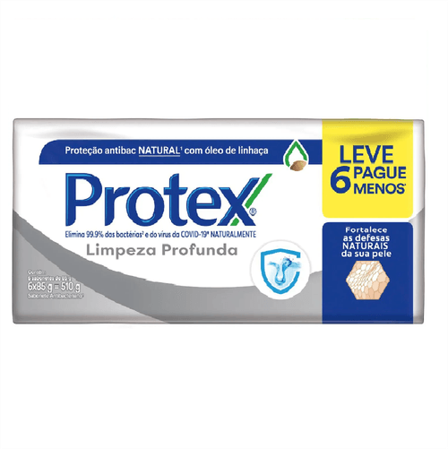 Kit Sabonete Barra Protex Limpeza Profunda Original 85g Leve 6 Pague Menos
