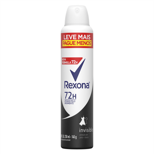 Desodorante Aerosol Rexona Invisible 72h Leve Mais Pague Menos