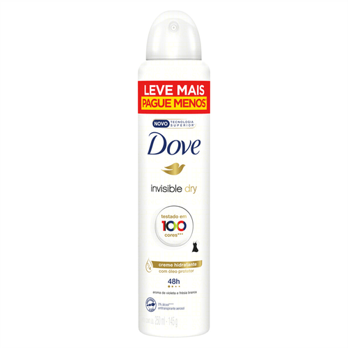 Desodorante Aerosol Dove Women Invisible Dry Violeta e Frésia Branca 250ml Leve Mais Pague Menos