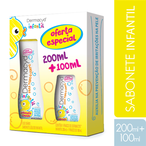 Kit Sabonete Íntimo Dermacyd Infantil 200ml + 100ml