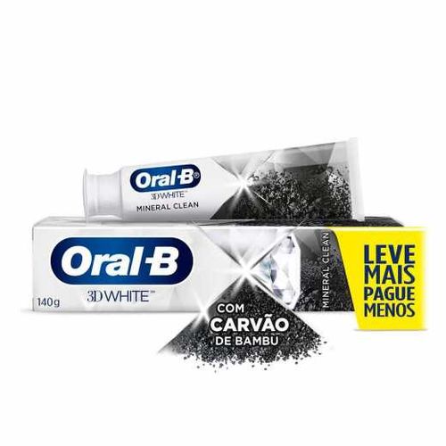 Creme Dental Oral-B Mineral Clean Carvão com 140g