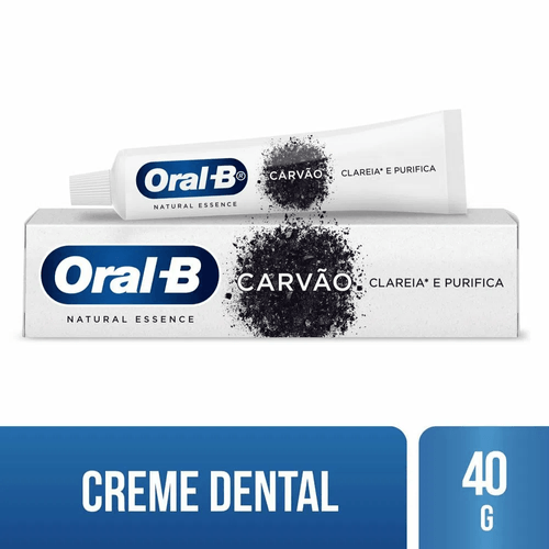 Creme Dental Oral-b Natural Essence Carvão Clareia e Purifica 40g