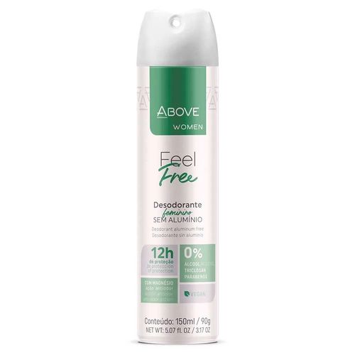 Desodorante Aerosol Above Woman Feel Free Sem Alumínio 150ml