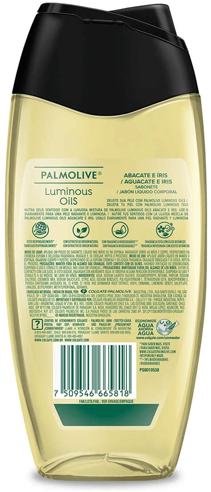 Sabonete Líquido Palmolive Luminous Oils Abacate e Íris 250ml