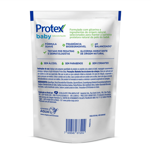 Sabonete Líquido Refil Protex Baby Glicerinado 180ml