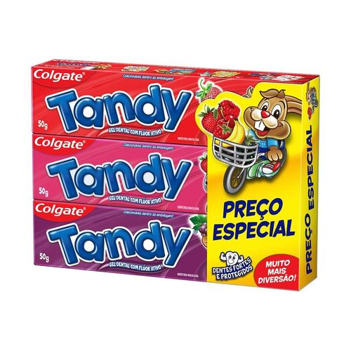 Kit Gel Dental Colgate Tandy 50g com 3 Unidades Preço Especial