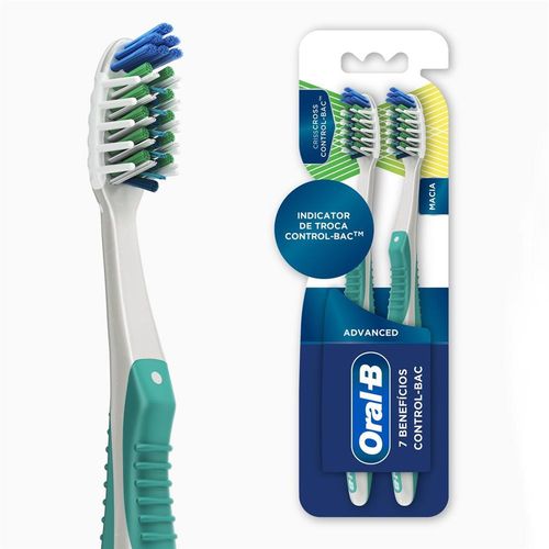 Escova Dental Oral-B 7 Benefícios Control-Bact com 2 unidades