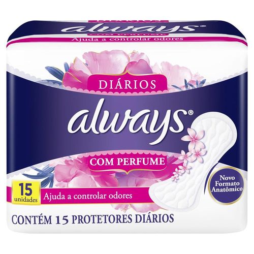 Protetor Diário Always com Perfume com 15 Unidades