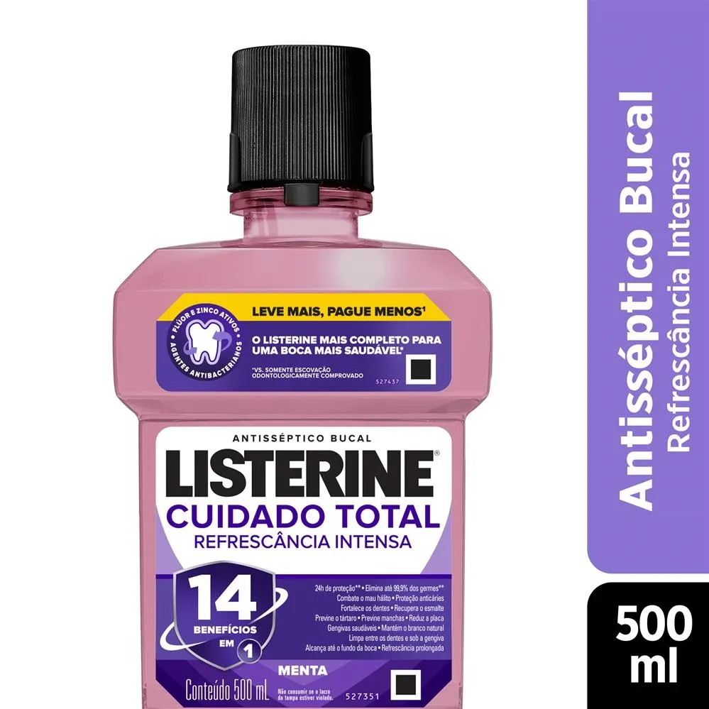 Antisséptico Bucal Listerine Cuidado Total 500ml