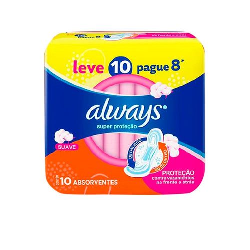 Absorvente Always Super Proteção Suave Leve Mais Pague Menos 10 Unidades