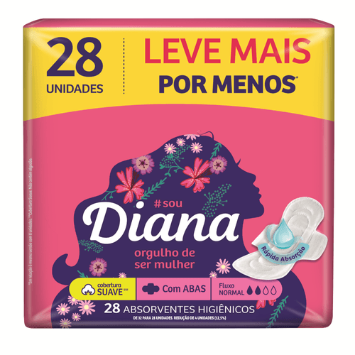 Absorvente Diana Suave com abas com 28 unidades