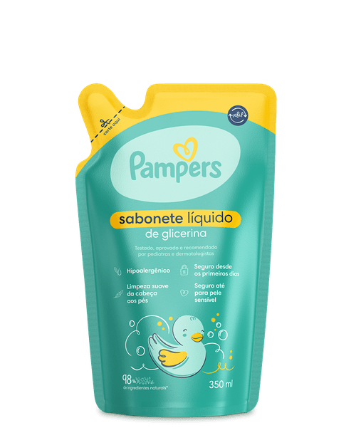 Refil Sabonete Liquido Glicerina Pampers 350ml