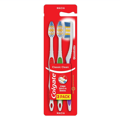 Escova Dental Classic Clean com 3 unidades