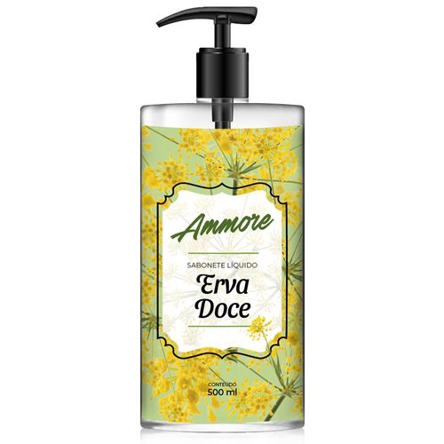 Sabonete Líquido Ammore Erva Doce 500ml Nova Embalagem