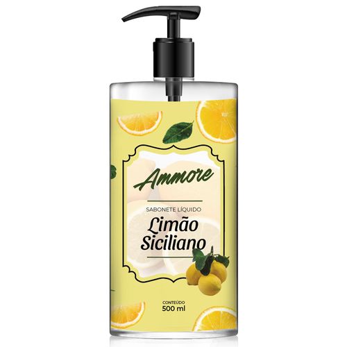 Sabonete Líquido Ammore Limão Siciliano 500ml Nova Embalagem