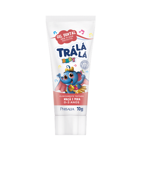 Gel Dental Trá Lá Lá Baby Sem Flúor Maçã e Pera 0-3 Anos 70g