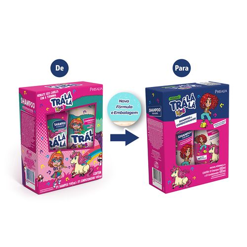 Kit Trá Lá Lá Kids Shampoo+Condicionador Hidrakids Musical Rosa 480ml