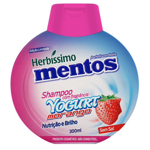 Shampoo Herbissimo Mentos Yogurt Morango 300ml