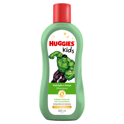 Shampoo Huggies kids Nutrição e força Hulk 360 ml